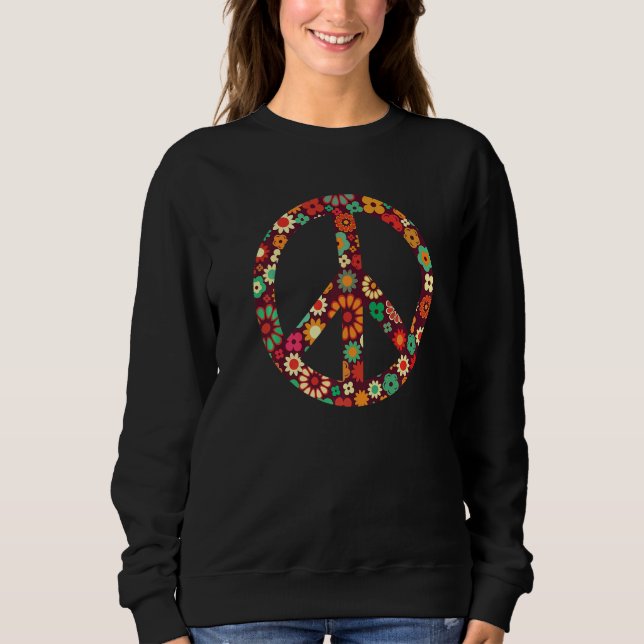 Flower Power Peace Hippie Love 60s 70s Costume Ret T Shirt (Framsida)