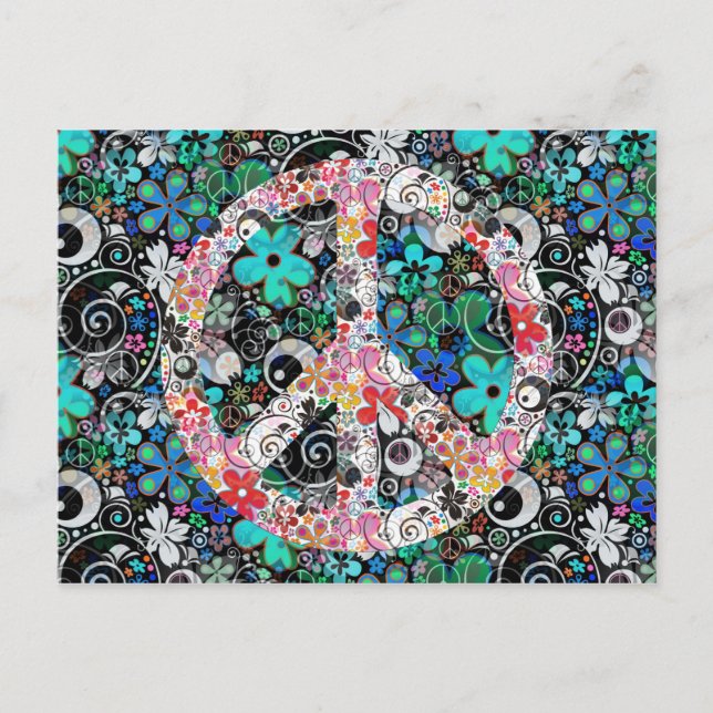 Flower Power Peace I | FlowerPower Vykort (Framsida)