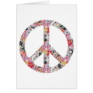 Flower Power Peace I Hälsningskort
