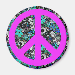 Flower Power Peace II ROSA Magnet
