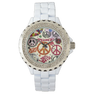 Flower Power Peace & Kärlek Hippie Watch Armbandsur