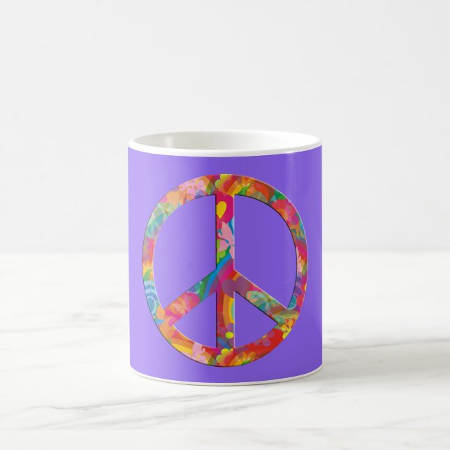Flower Power Peace | lila Kaffemugg (Center)