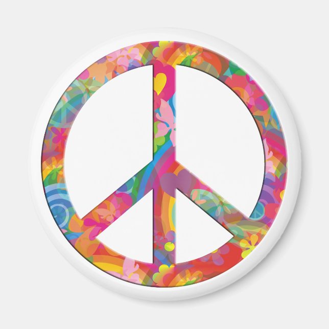 Flower Power Peace Magnet (Framsidan)
