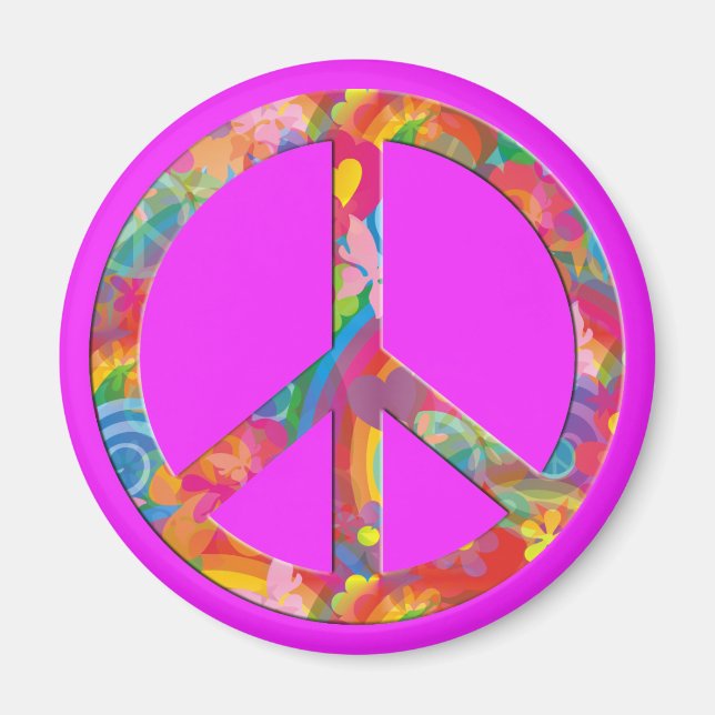 Flower Power Peace | ROSA Magnet (Framsidan)