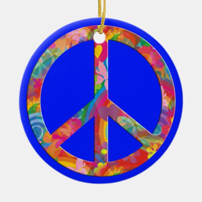 Flower Power Peace | ROYAL Julgransprydnad Keramik (Framsidan)