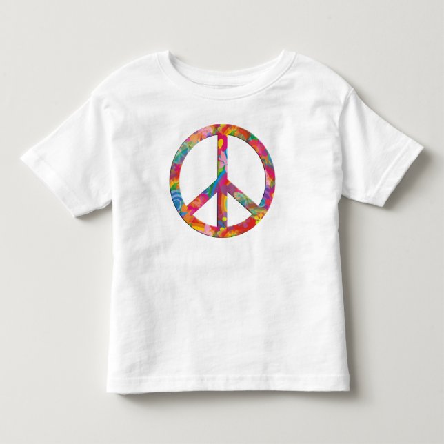 Flower Power Peace Tee Shirt (Framsida)