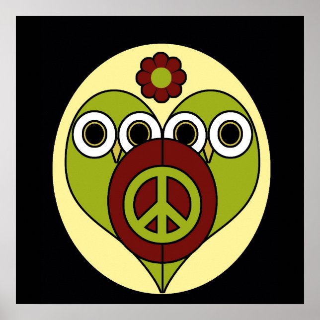 Flower Power Peace Uggla Poster (Framsidan)