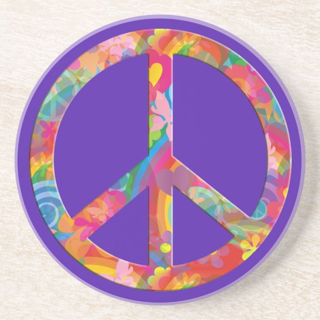 Flower Power Peace | violett Underlägg (Framsidan)