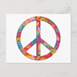 Flower Power Peace Vykort
