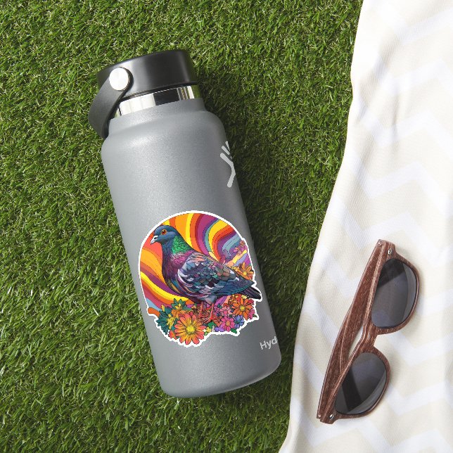 Flower Power Pigeon Klistermärken (HydroFlask Insitu)