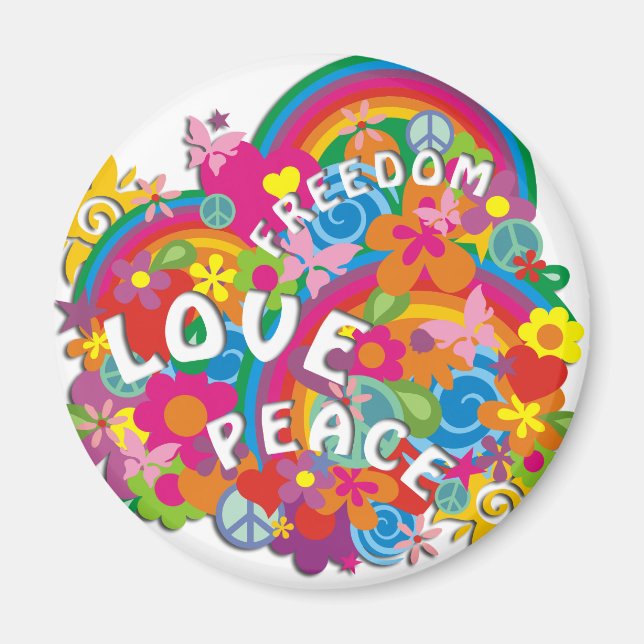 Flower Power Rainbow Magnet (Framsidan)
