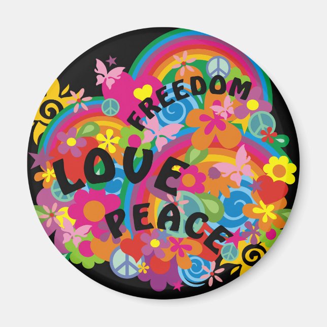 Flower Power Rainbow Magnet (Framsidan)