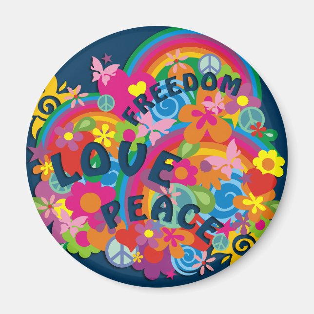 Flower Power Rainbow Magnet (Framsidan)