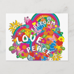 Flower Power Rainbow Vykort