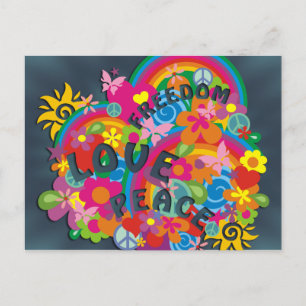 Flower Power Rainbow Vykort