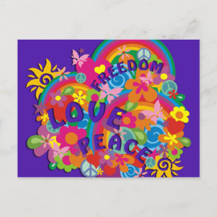 Flower Power Rainbow Vykort