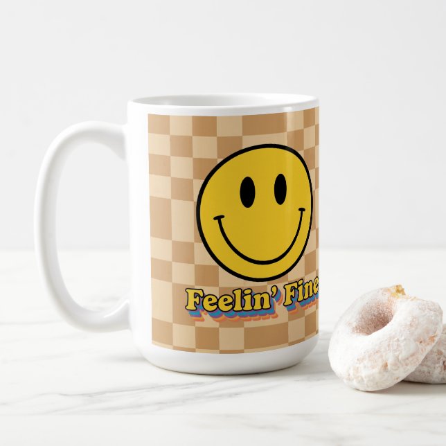 Flower Power Retro Daisy Sunflower Mug - 70s  Kaffemugg (Med munk)