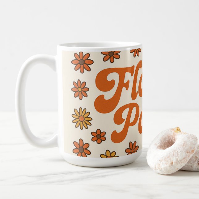 Flower Power Retro Mug – 70s Style Coffee Cup  Kaffemugg (Med munk)