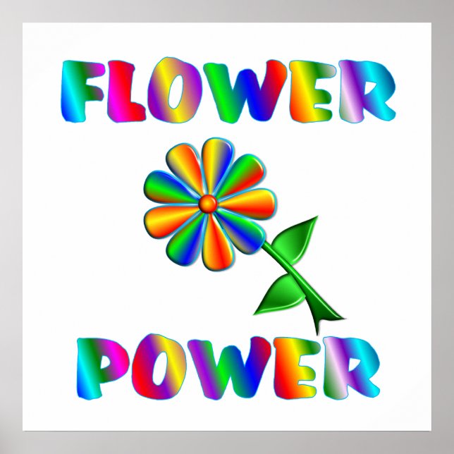 Flower Power Retro Poster (Framsidan)