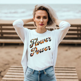 Flower Power Retro T Shirt