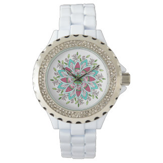 Flower Power Rhinestone Watch Armbandsur