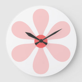 Flower Power - rosa Stor Klocka