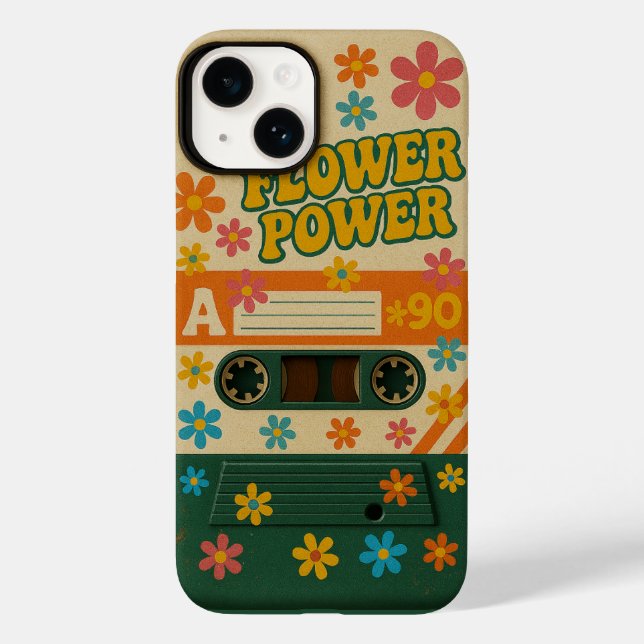 Flower Power Sixties Apple iPhone 14 Fodral (Baksida)
