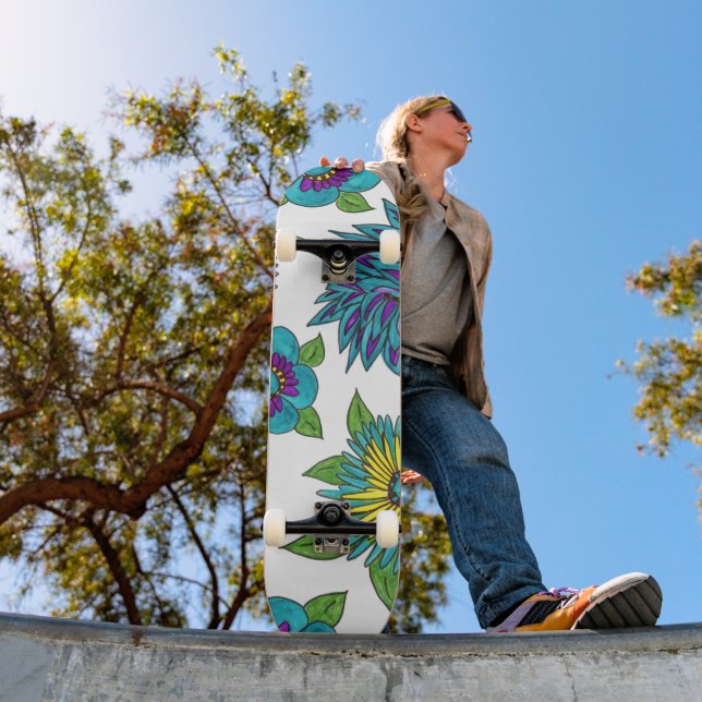 Flower Power Skboard Mini Skateboard Bräda 18,5 Cm (Utomhus 1)