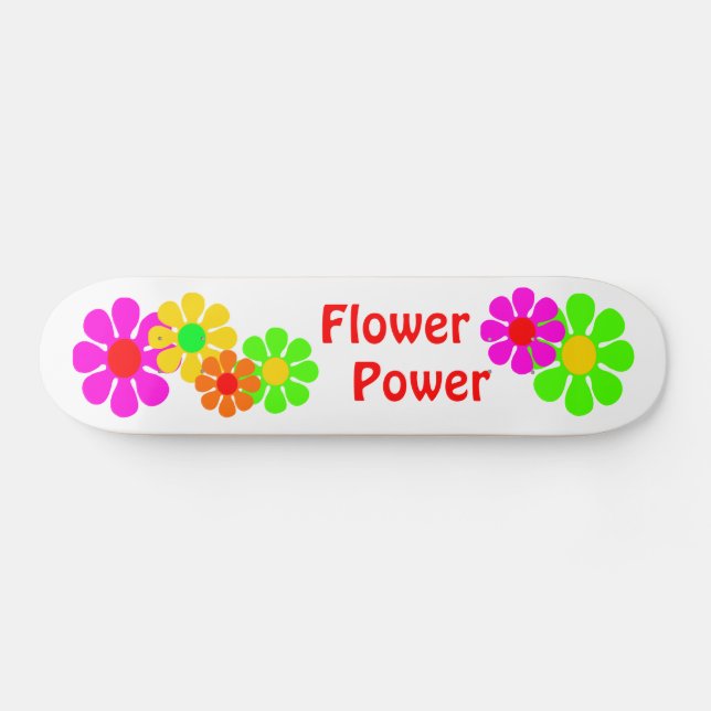 Flower Power Skboard Old School Skateboard Bräda 21,6 Cm (Horz)