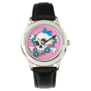 Flower Power Skull Armbandsur