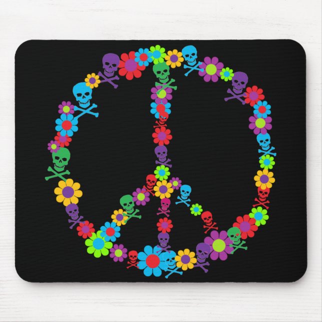 Flower Power Skully Peace Musmatta (Framsidan)