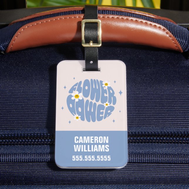 Flower Power Slogan Bagagebricka (Framsida Insitu 2)