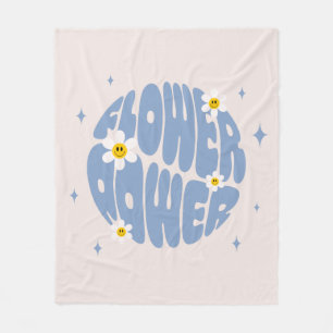 Flower Power Slogan Fleecefilt