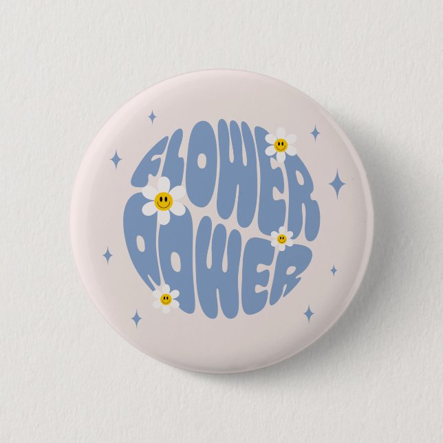 Flower Power Slogan Knapp (Framsida)