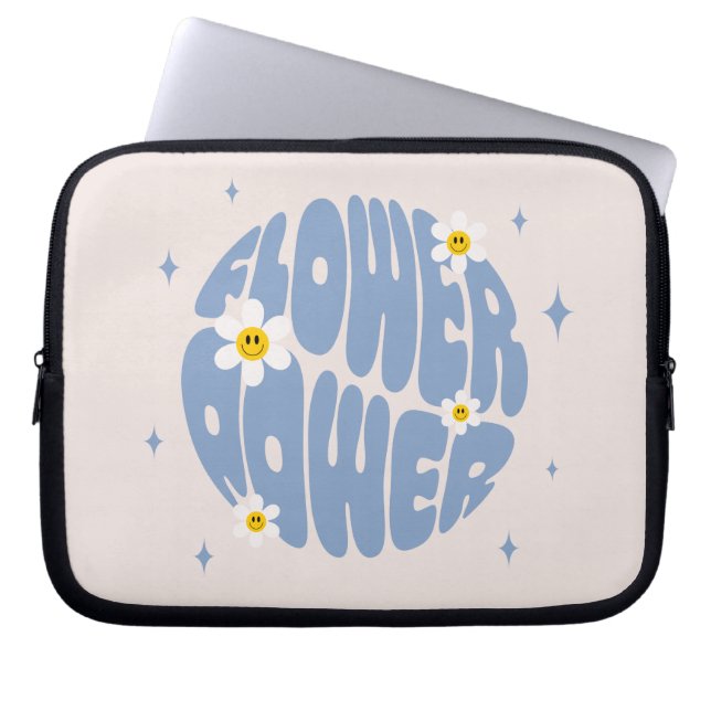 Flower Power Slogan Laptop Fodral (Framsidan)