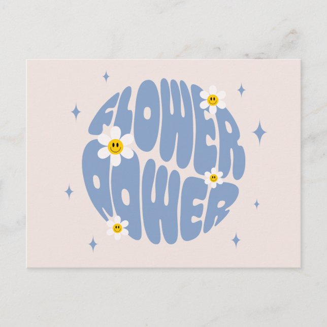 Flower Power Slogan Vykort (Framsida)