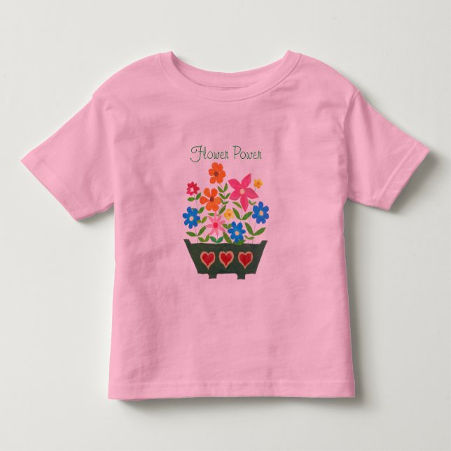'Flower Power' Småbarn T-shirt (Framsida)
