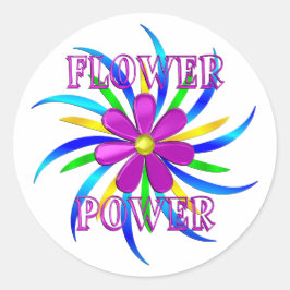 Flower Power Spiral Runt Klistermärke