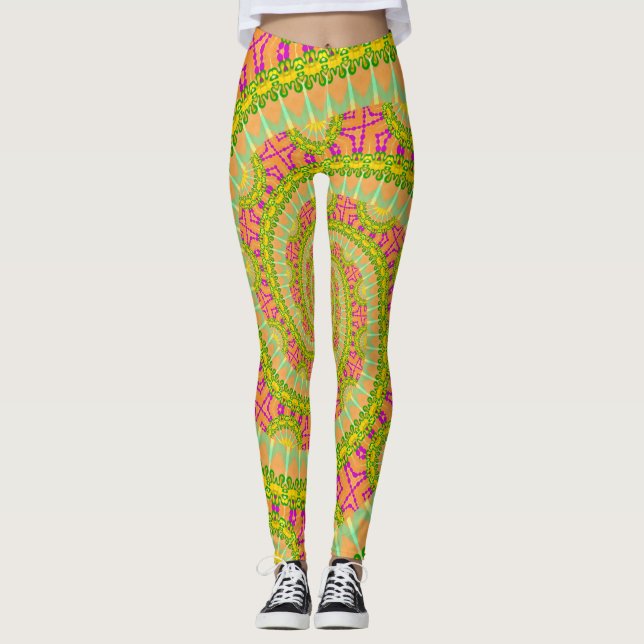 Flower Power Spiral SOLIG Leggings (Framsida)