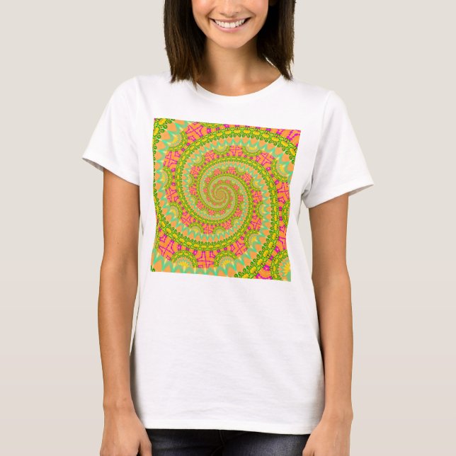 Flower Power Spiral SUNNY Tee Shirt (Framsida)