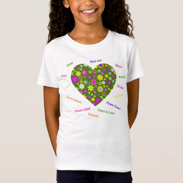 Flower Power T Shirt - Girls (Framsida)
