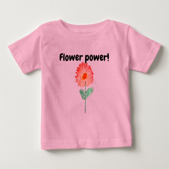 Flower Power T- Shirt T Shirt (Framsida)