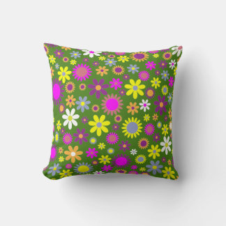Flower Power Throw Pillow Kudde