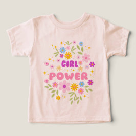 Flower Power "Tjejpower" Småbarns- och ungdomströj T Shirt