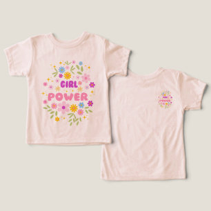 Flower Power "Tjejpower" Småbarns- och ungdomströj T Shirt