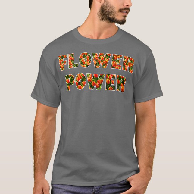 Flower Power Tulips Gardener Florist Botanist T Shirt (Framsida)