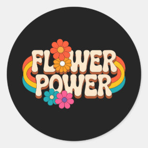 Flower Power Vår Vibes - Cute & Colorful Runt Klistermärke