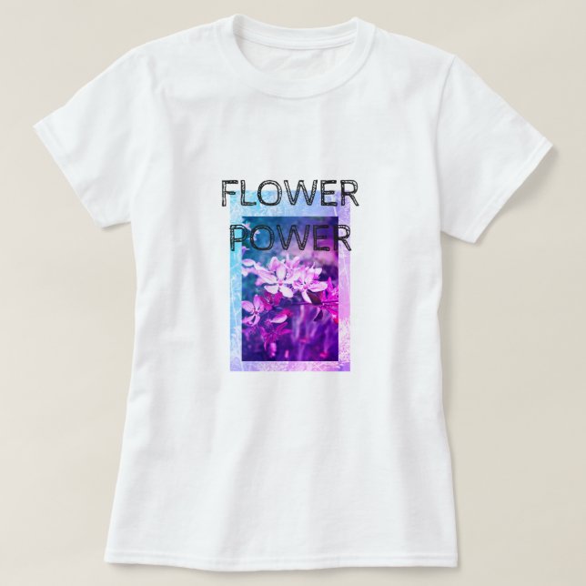 Flower poweranpassadekvinna t-skjorta tee (Design framsida)