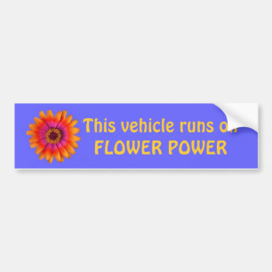 flower powerbildekalblått, detta fordon… bildekal