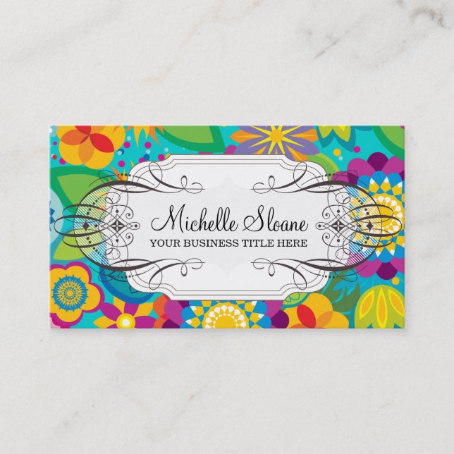 Flower powerchicvisitkort visitkort (Framsida)